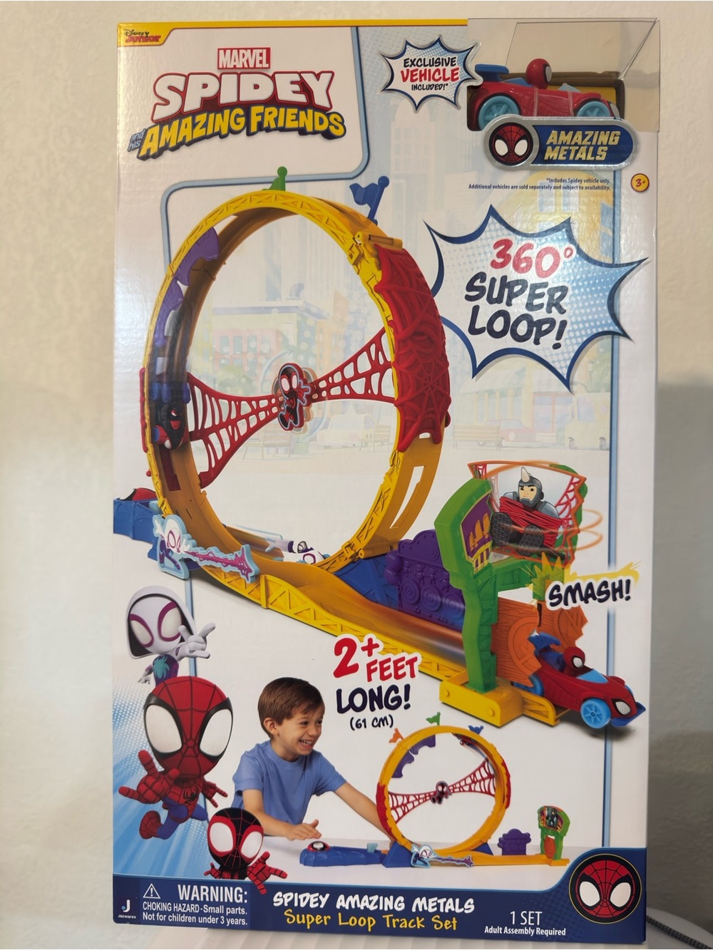Marvel Spidey & Amazing Friends NEW 360 Super Loop Track Set with Metal Vehicle!